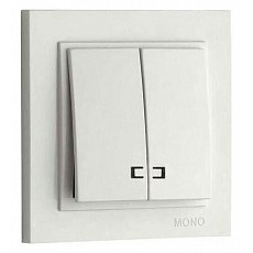 Выключатель двухклавишный с подсветкой mono electric despina 102-010025-103